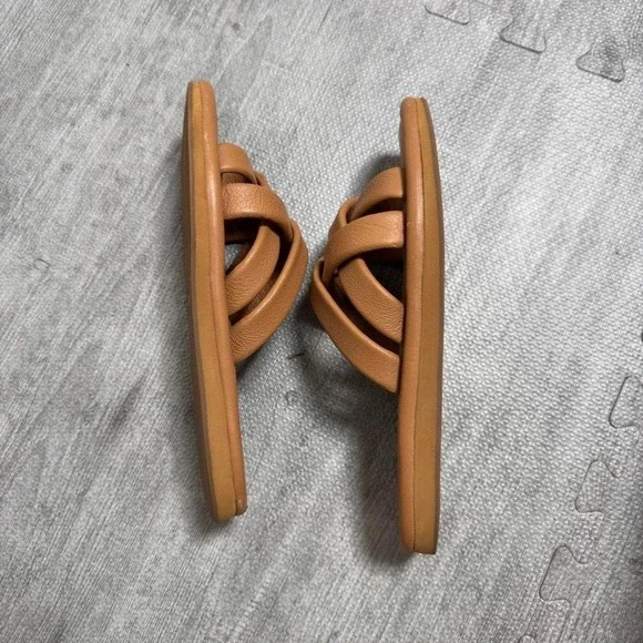 Madewell Leather Criss Cross Slide Sandals Women's 8.5 Color Tan - Picture 3 of 8